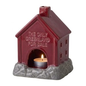 greenland ceramic candle house red