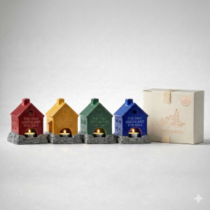 the greenland ceramic candle house set (4 piece)