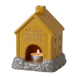 greenland ceramic candle house yellow